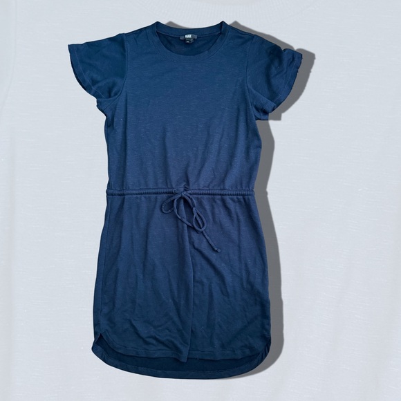 PAIGE Dresses & Skirts - PAIGE Navy Blue Flutter Sleeve Drawstring
Waist Mini Dress